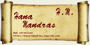 Hana Mandraš vizit kartica